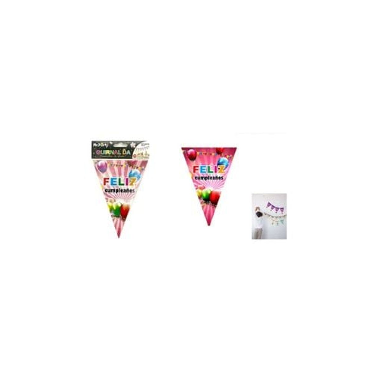 GENERICO - Guirnaldas Banderín Triángulo 3m 7pcs