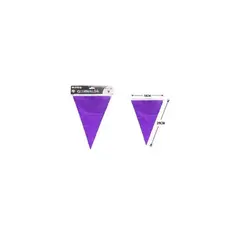 GENERICO - Guirnaldas Banderín Triángulo 10m Morado