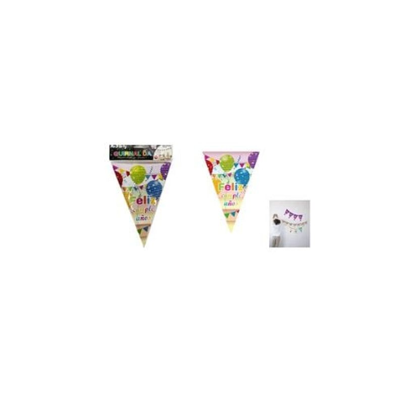GENERICO - Guirnaldas Banderín Triángulo 3m 7pcs