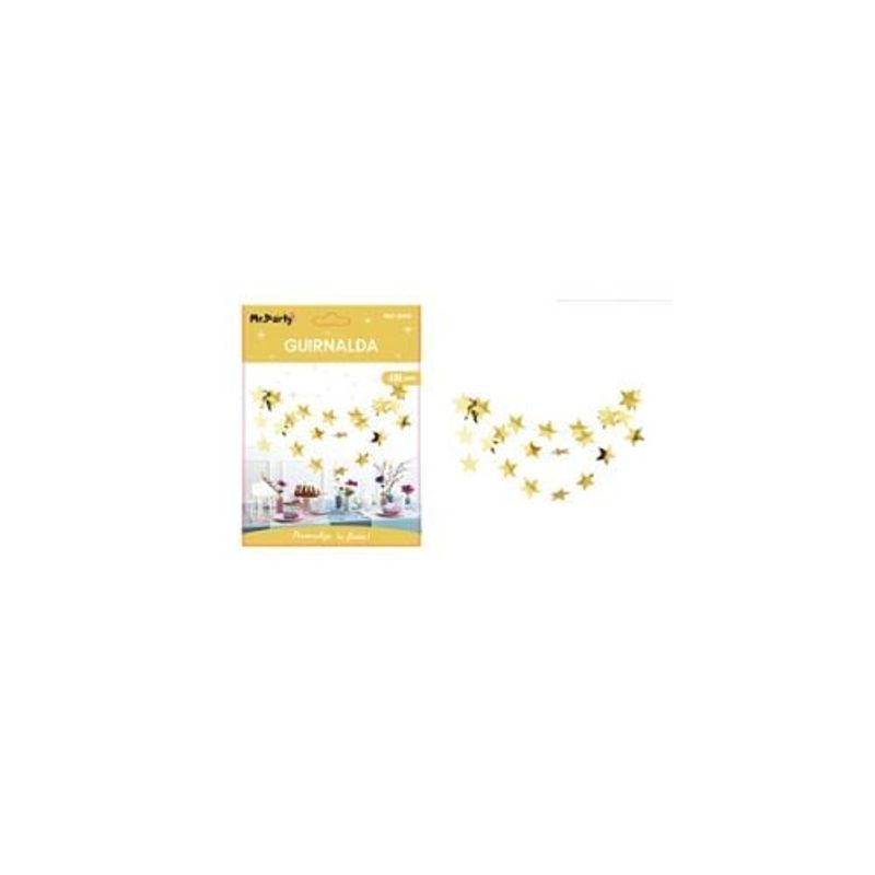 GENERICO - Guirnaldas Estrella Reflejo Dorado 4m