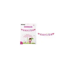GENERICO - Guirnaldas 5m 8pcs Baby Shower Rosado Es Niña