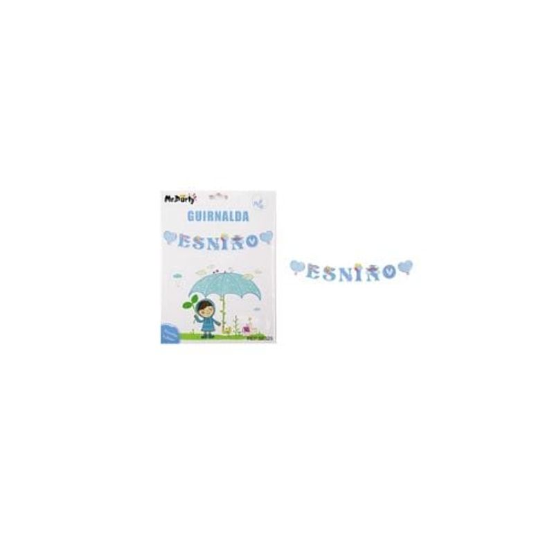 GENERICO - Guirnaldas 5m 8pcs Baby Shower Celeste Es Niño