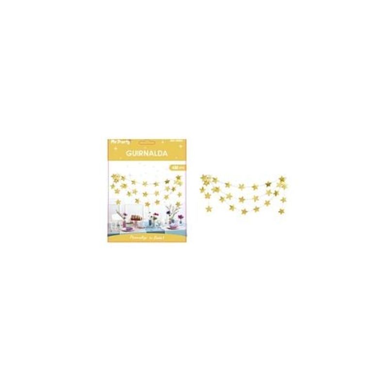 GENERICO - Guirnaldas Mini Estrella Reflejo Dorado 4m