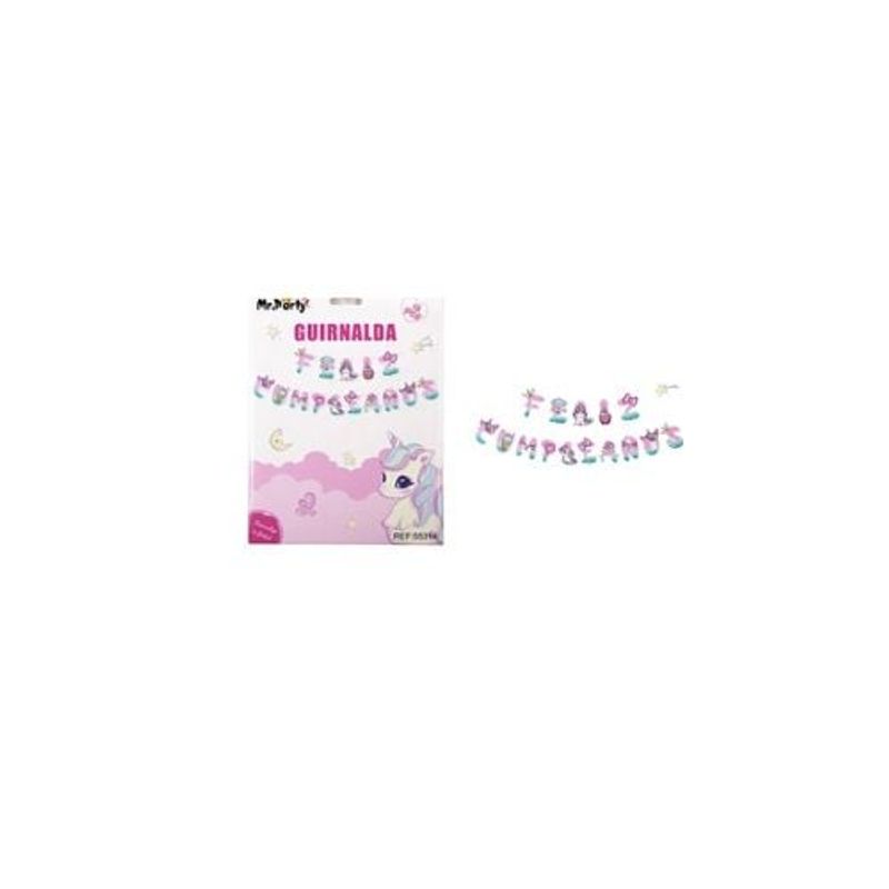 GENERICO - Guirnaldas 5m 15pcs Unicornio
