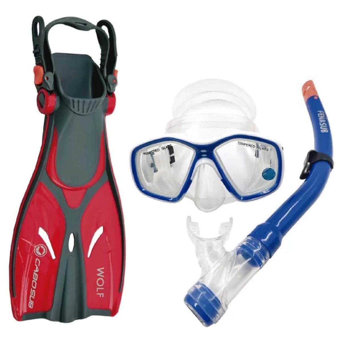 AQUASPORT - Kit Niños Snorkeling Triton - Rojo