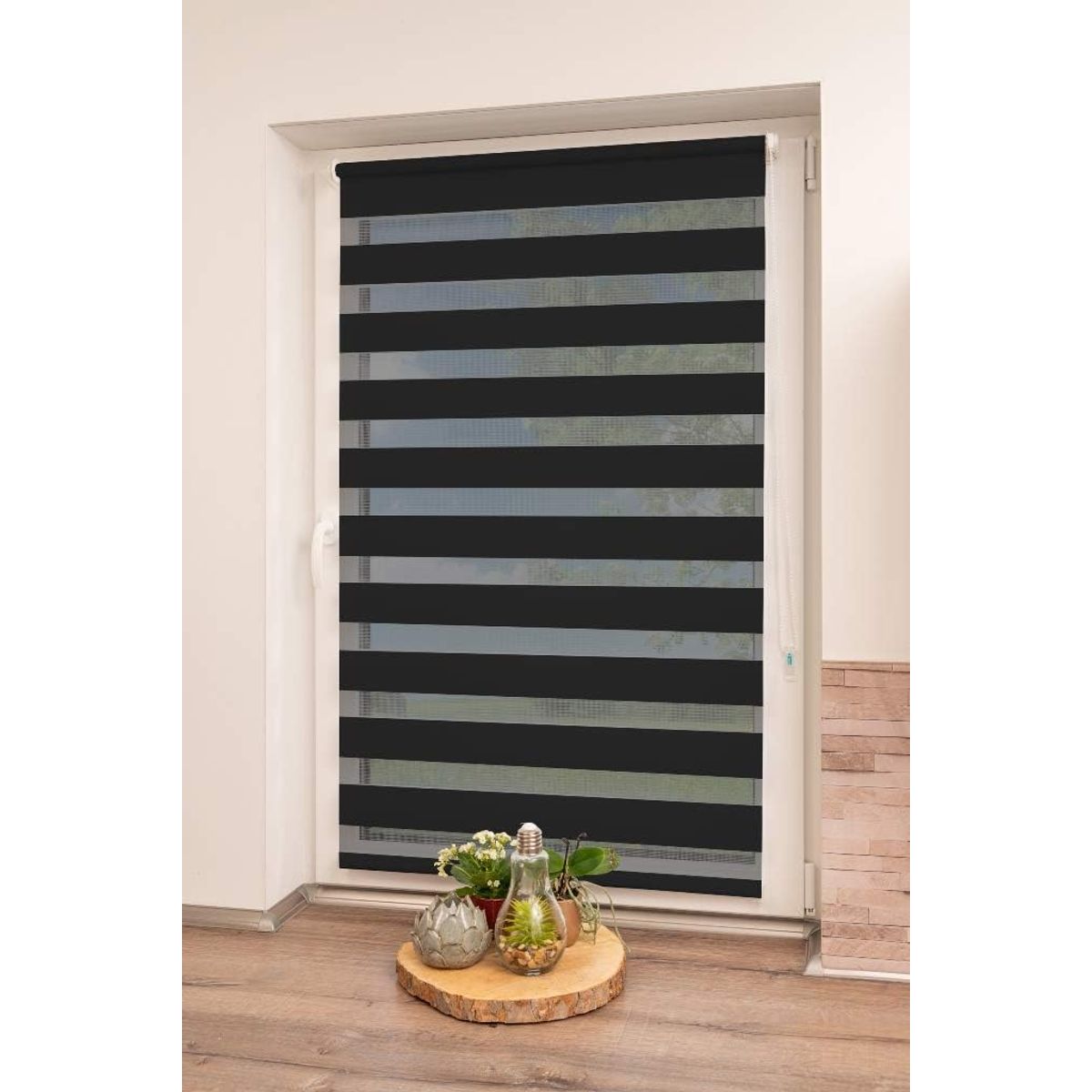 GENERICO - cortina roller duo 100x180 dia y noche negro