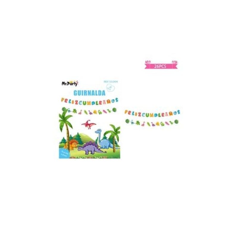 GENERICO - Guirnaldas De Dinosaurios 5m 26pcs