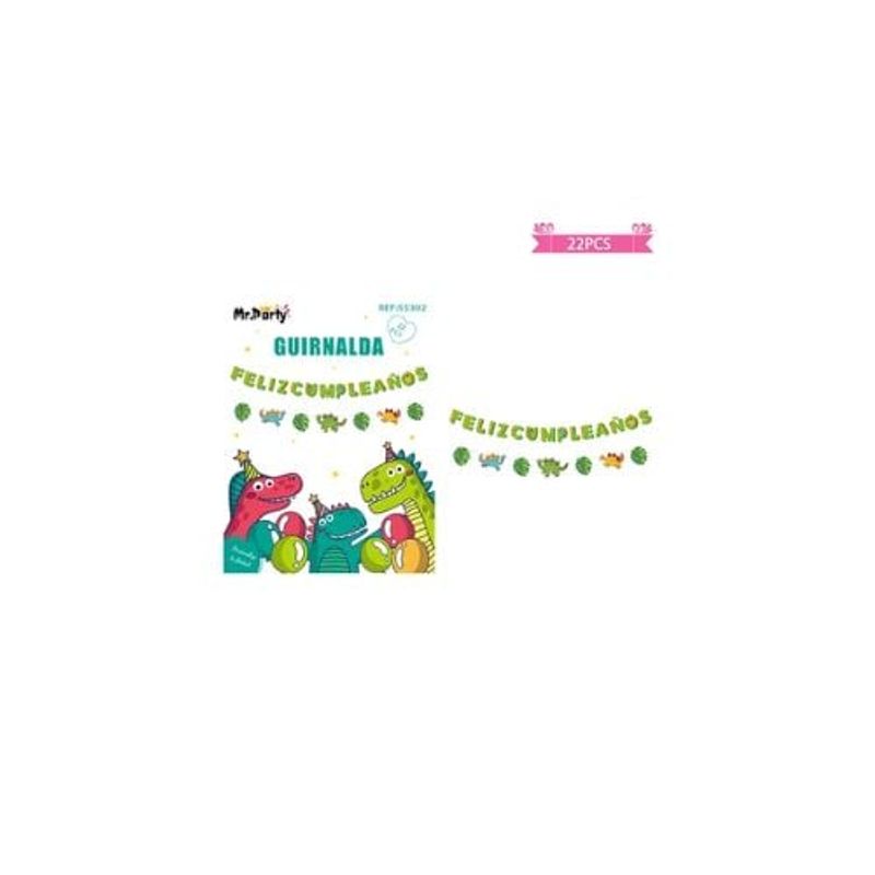 GENERICO - Guirnaldas De Dinosaurios 5m 22pcs