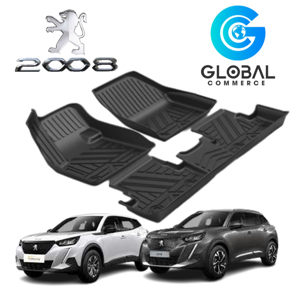 GENERICO - Set Cubre Pisos Calce Perfecto Peugeot 2008 3 Piezas