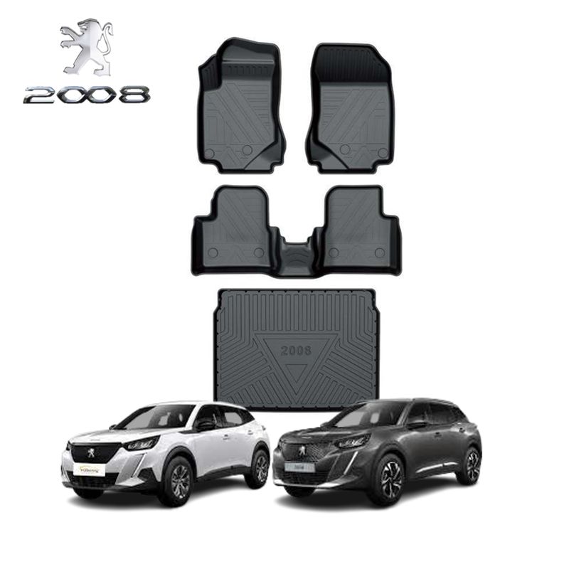 GENERICO - Set Cubre Piso y Maletero Peugeot 2008 4 Pieza