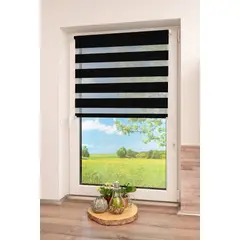 GENERICO - Cortina roller duo 150x180 dia y noche negro