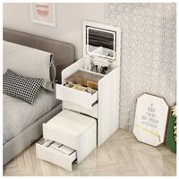 Tocador Lujo Espejo Tipo Velador Con Taburete Con Luz