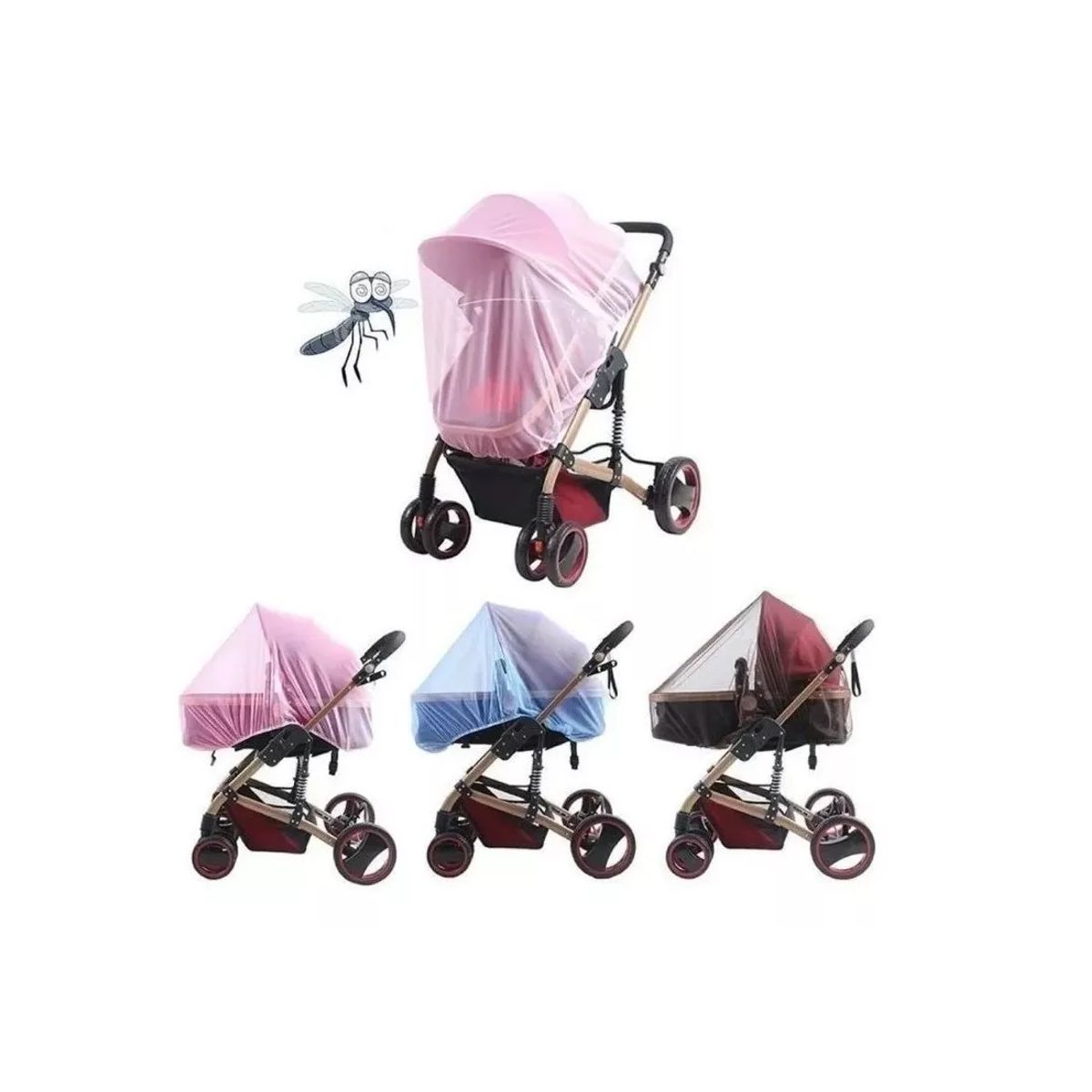 CARIBEE - Malla Mosquitera Coches Bebé Seguridad  Azul