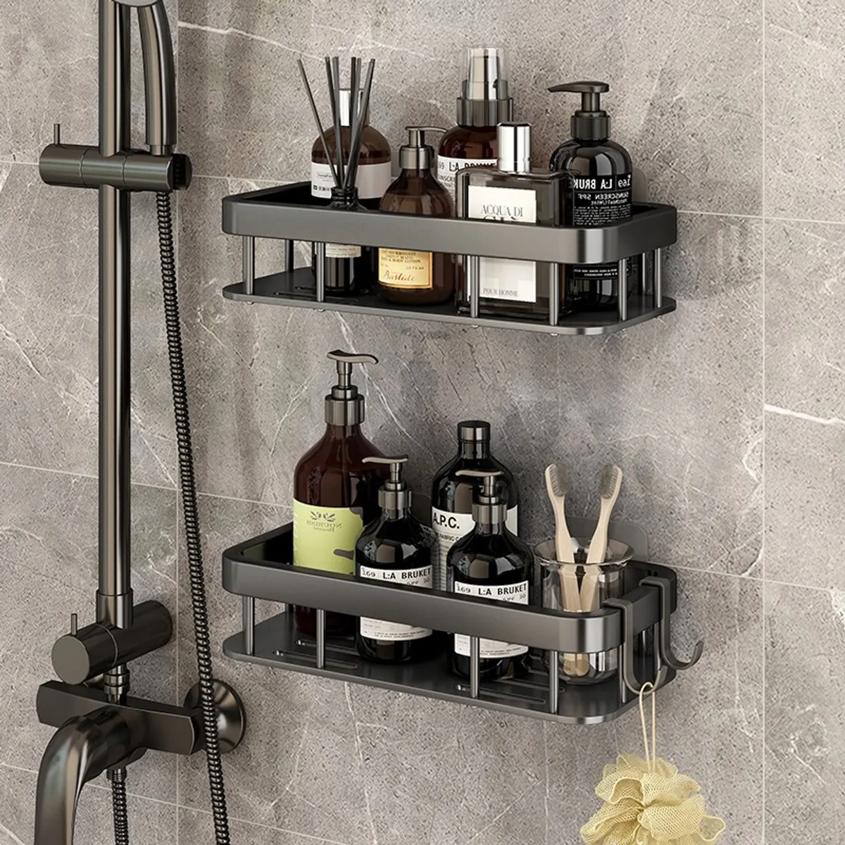 TATEE - Set 2 Esquinero Organizador De Ducha Jabonera Repisa Baño