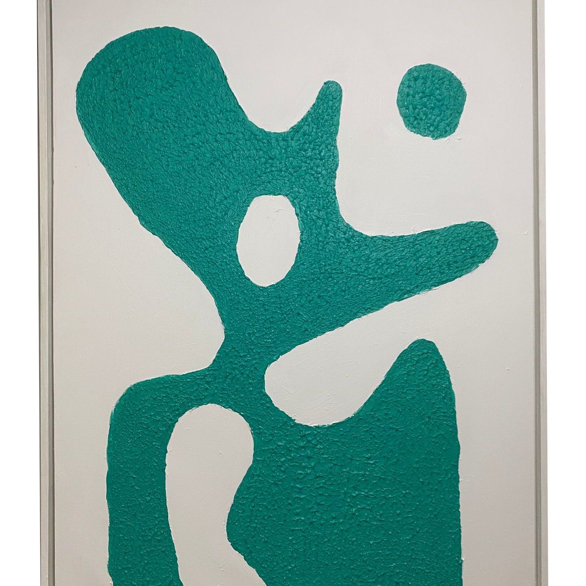 GENERICO - Cuadro Abstracto Biomorphic Verde Agua Estilo Moderno Texturizado Acrílico Sobre Lienzo 90x70 cm