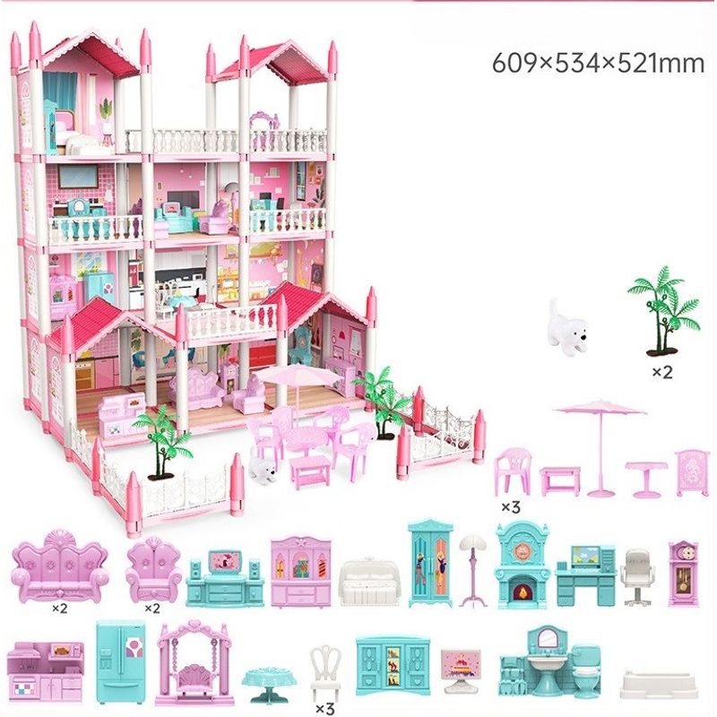 TATEE - Juguete Casa de muñecas 14 Dollhouse Muebles Castillo Diy