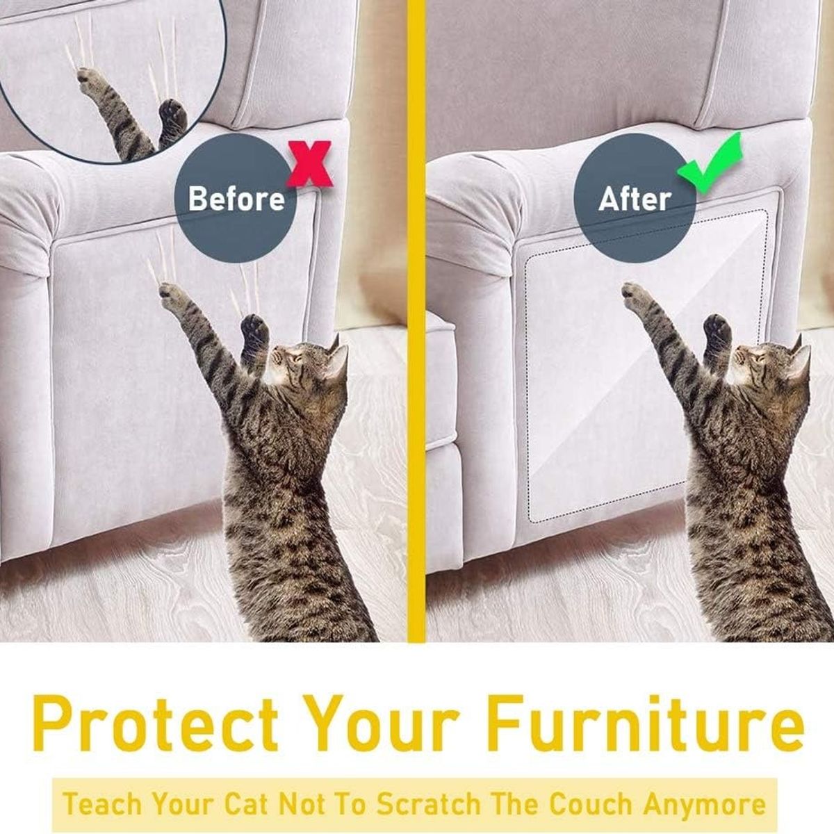 TATEE - Set 10 Hojas Protector Muebles Cinta Antiarañazos Gato