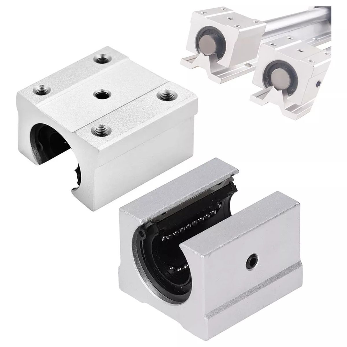 KUANGYE - Rodamiento Sbr16uu Lineal Bolas 16 Mm Cnc(pack 2 Unids)