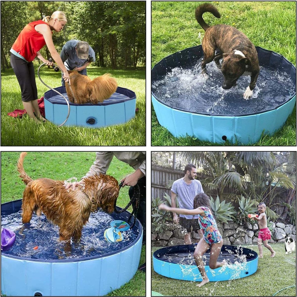 TATEE - Piscina Plegable Para Mascotas 160x30cm azul
