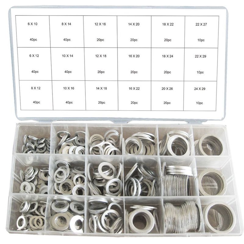 KUANGYE - 450pcs Golilla Arandela Aluminio M6 A M24 Sello Motor Auto