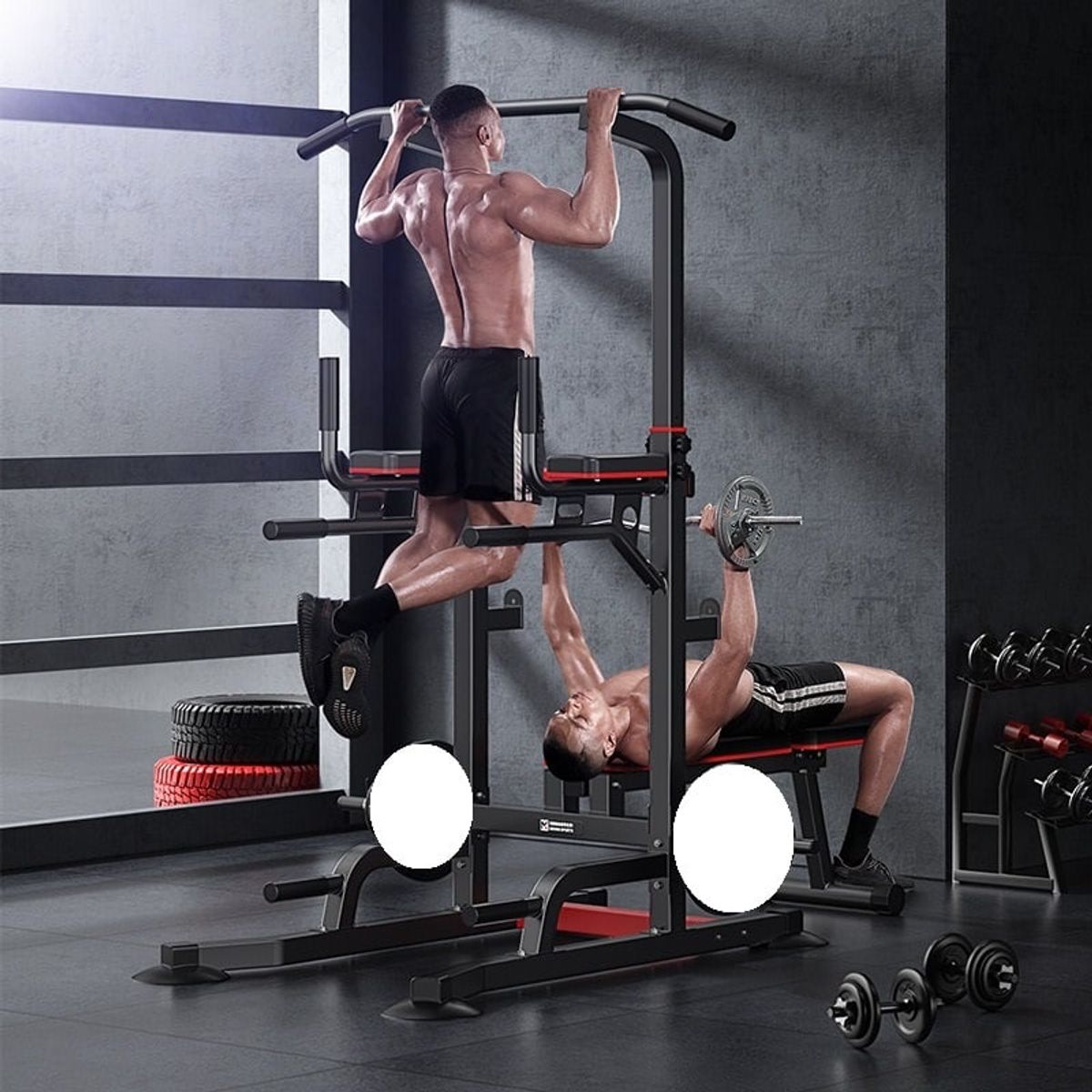 TATEE - Home Gym Multifuncional  Barra Dominadas negro