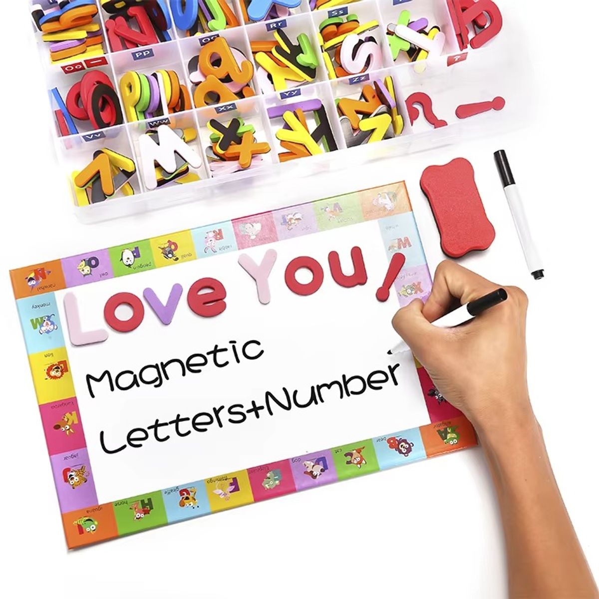 TATEE - juguetes Juego Magnético de letras, números 254 Pcs-color
