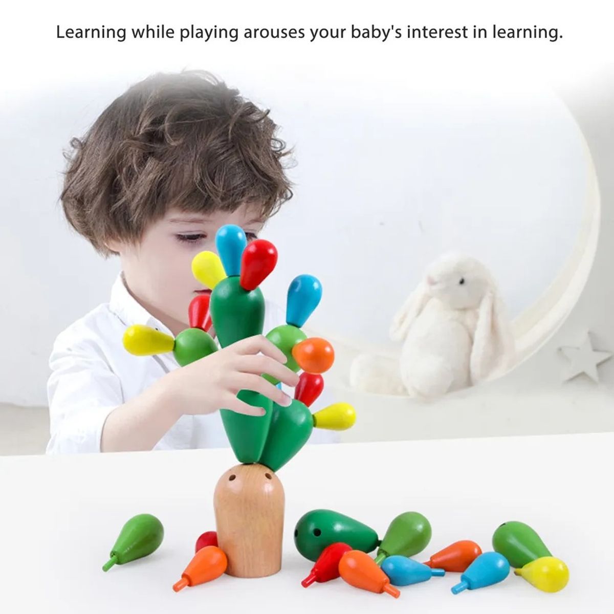 TATEE - cactus madera bloques de construcción educacional  juguetes