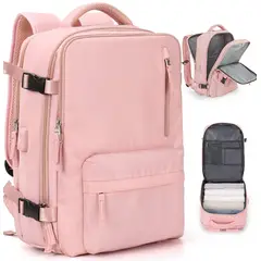 KUANGYE - Mochila Viaje Cabina Avión Viral Impermeable Zapatos Usb