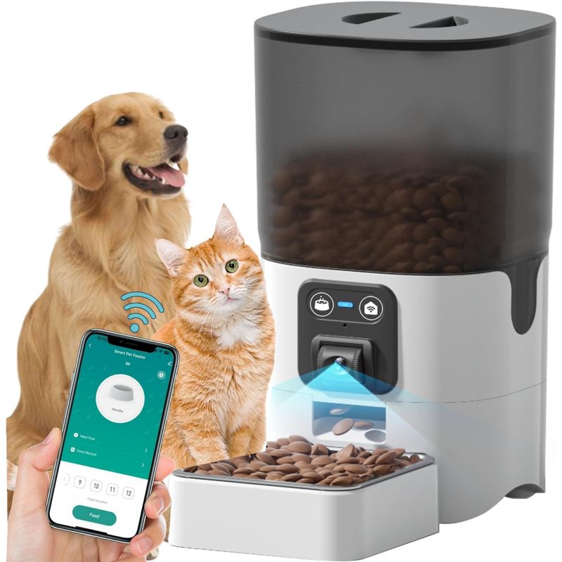 TATEE - Alimentador Inteligente WIFI Con ajustable Cámara BLANCO 6L
