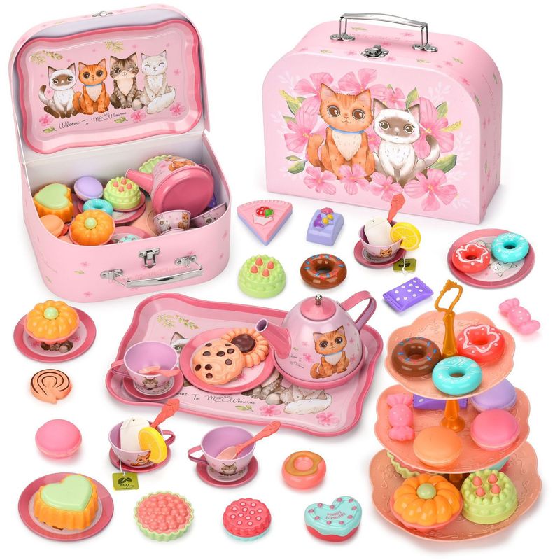 TATEE - 50 pcs juguetes Juego de té de la tarde postre Con caja