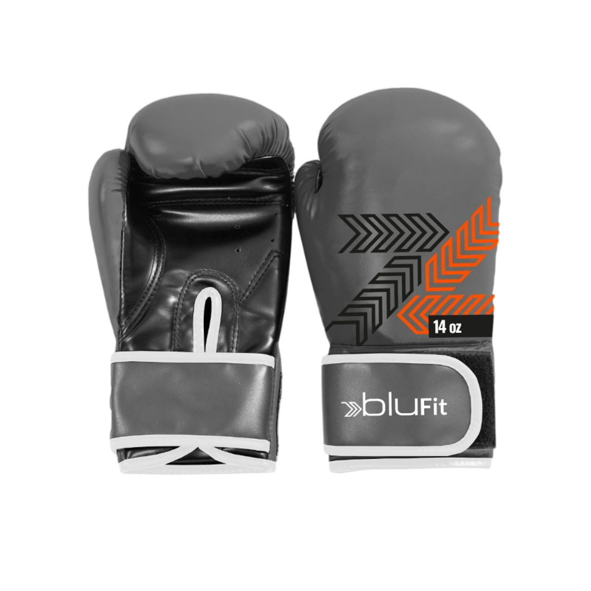 BLU FIT - Guantes Boxeo Entrenamiento Blu Fit 14 oz Gris Oscuro