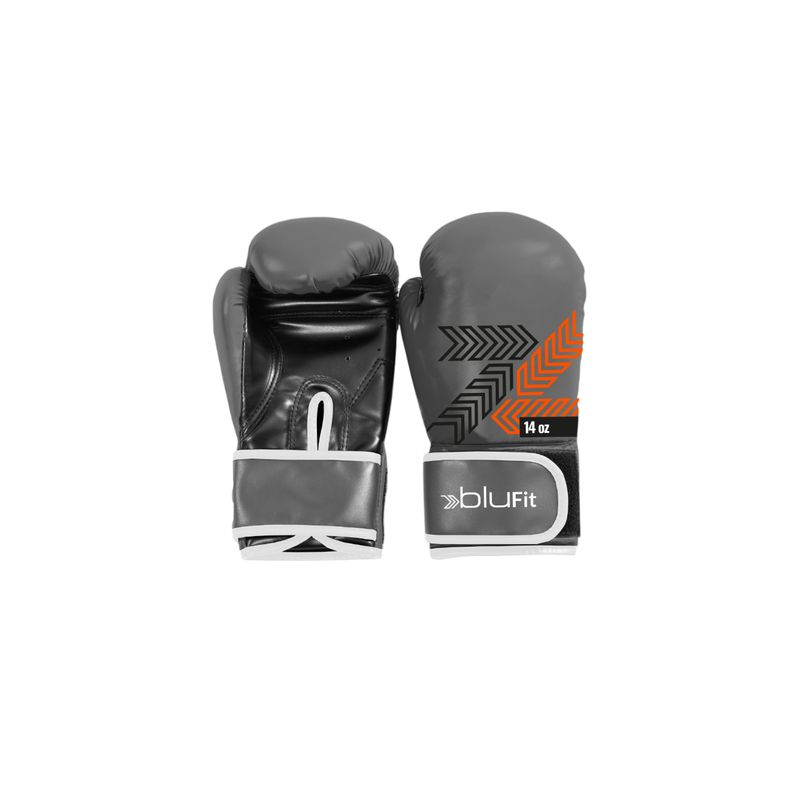 BLU FIT - Guantes Boxeo Entrenamiento Blu Fit 14 oz Gris Oscuro