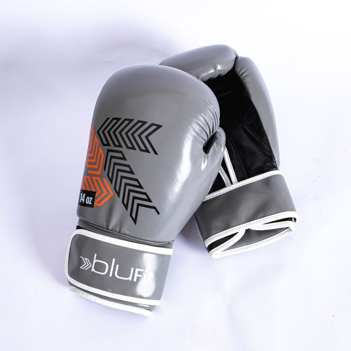 BLU FIT - Guantes Boxeo Entrenamiento Blu Fit 14 oz Gris Oscuro