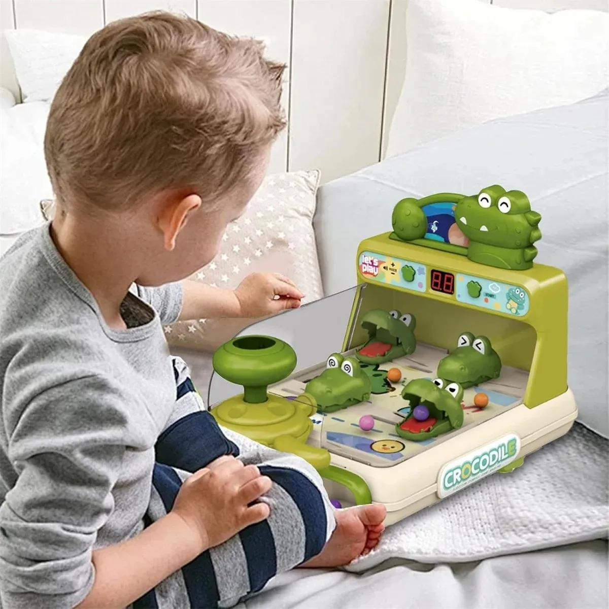 TATEE - juguetes Crocodile console toy con 60 Canicas
