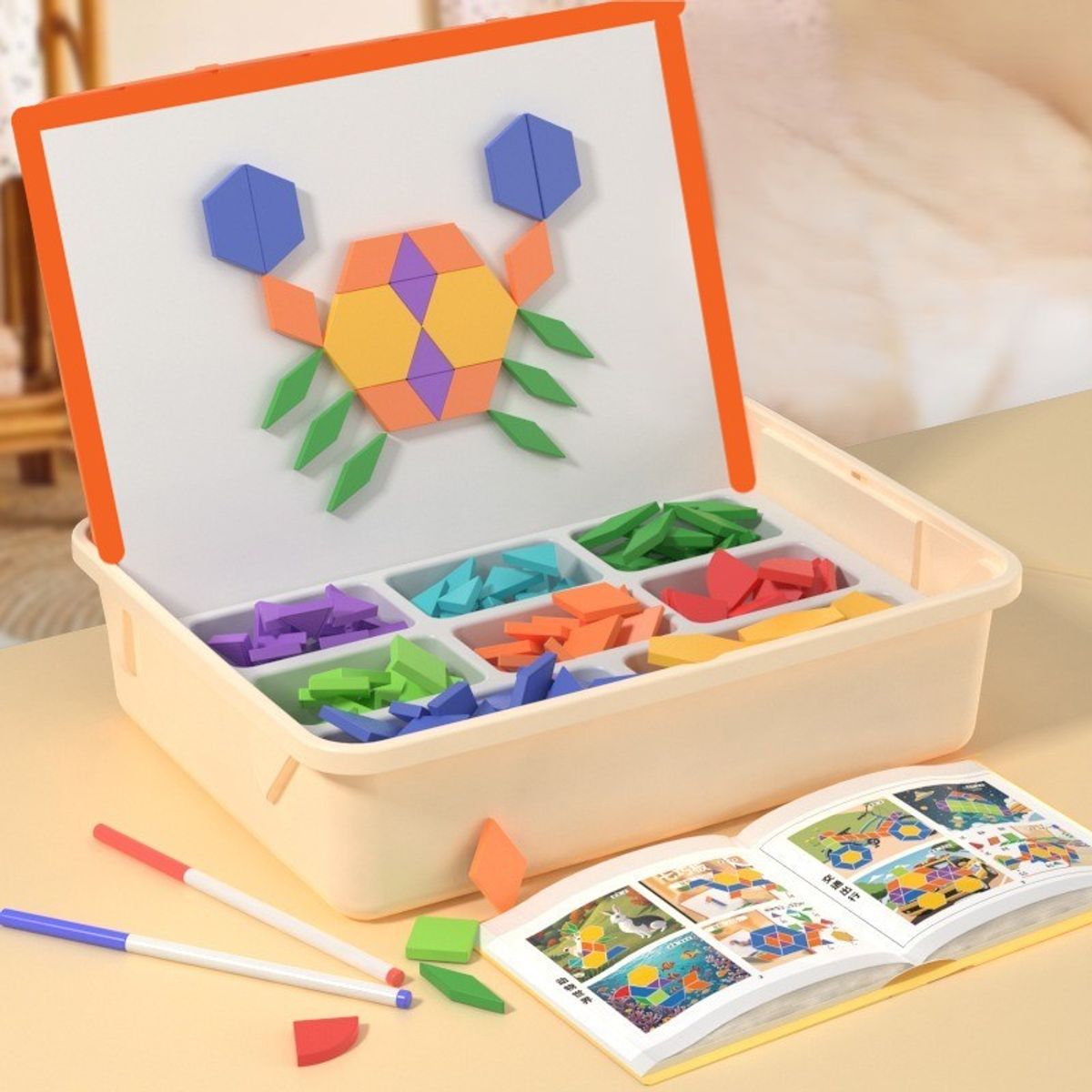 TATEE - 120pcs juguetes Tangrama magnético educacional