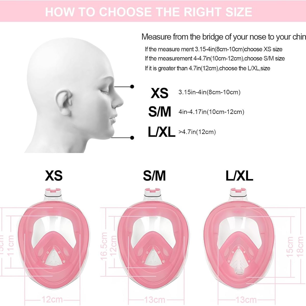 ANENG - Máscara Snorkel Fullface Buceo Antiniebla Soporte Gopro L XL