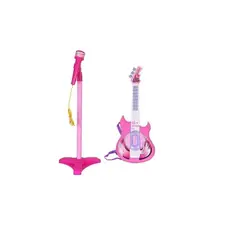 GENERICO - Guitarra Musical Y Micrófono Karaoke - Juguetes Niños Rosa