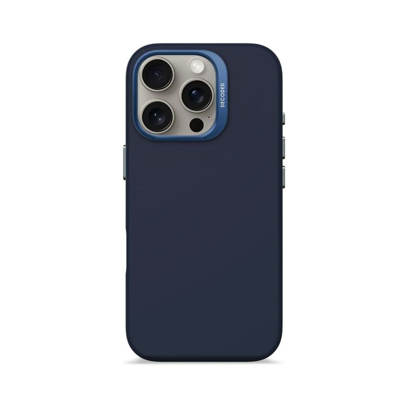 DECODED - Funda silicona antimicrobial Magsafe iPhone 16 Pro Azul