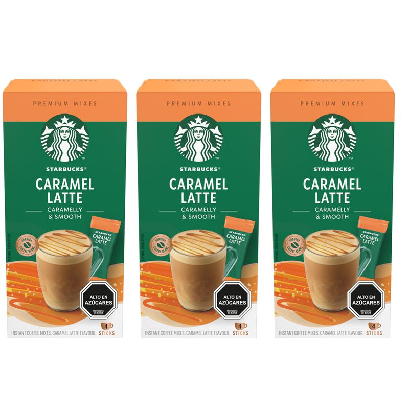STARBUCKS - Café Instantáneo Starbucks® Caramel Latte (4 Sobres)x3 Cajas