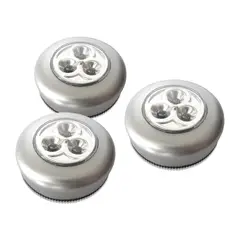 MACROTEL - Kit De 3 Luces De Toque Led Multiuso Incluye Pilas