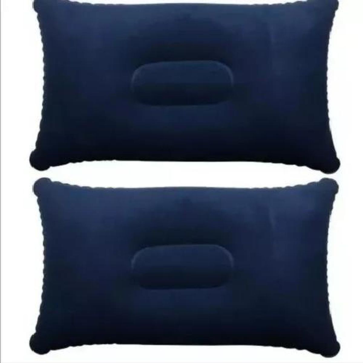 GENERICO - Colchón inflable doble de 2 plazas + inflador y almohadas color azul