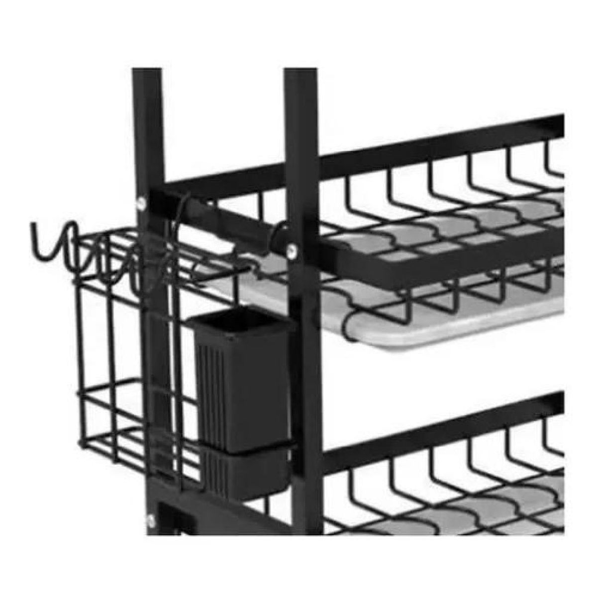 GENERICO - Secador Escurridor Loza Platos 3 Niveles Organizador O2 Color Negro