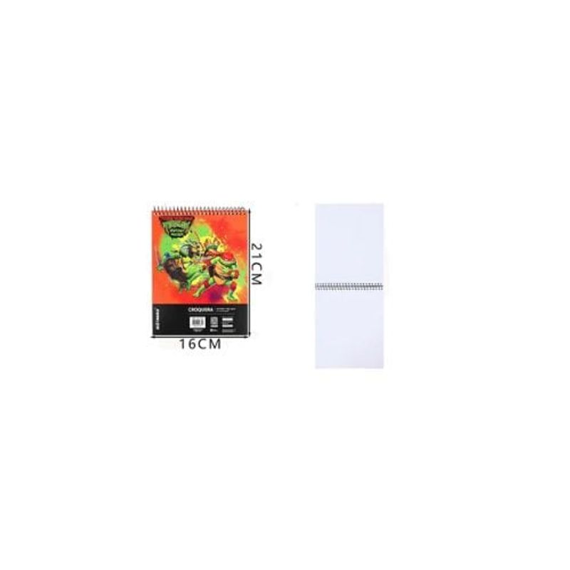 GENERICO - Croquera Tortugas Ninja Naranja 21 16 Cm