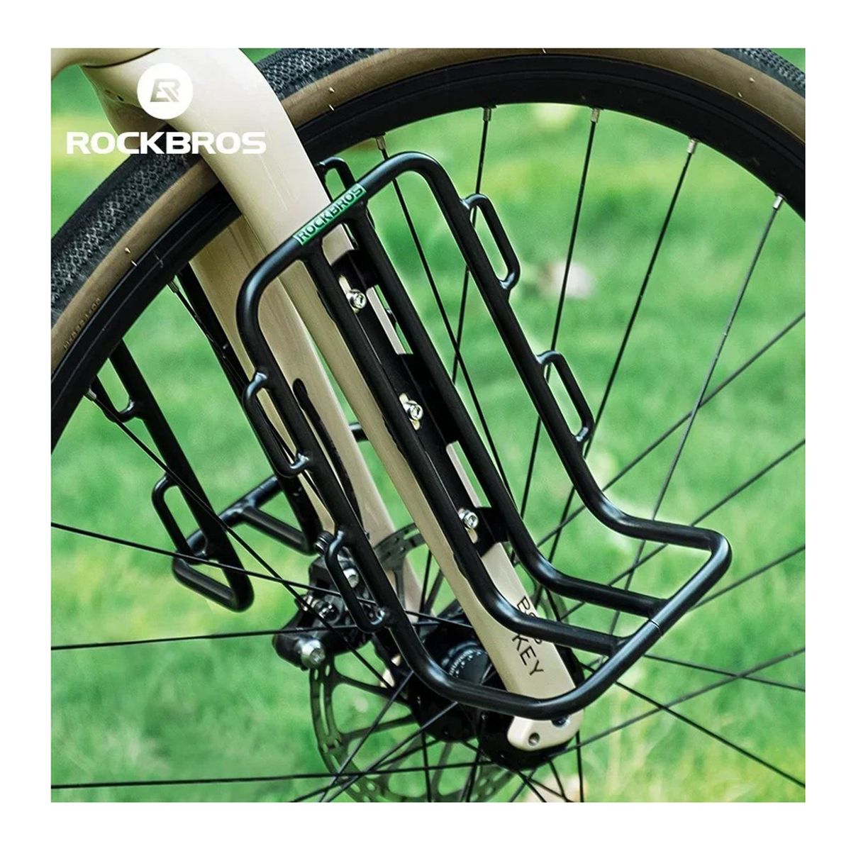 ROCKBROS - Portaequipaje Frontal Horquilla Aluminio Bicicleta Rockbros