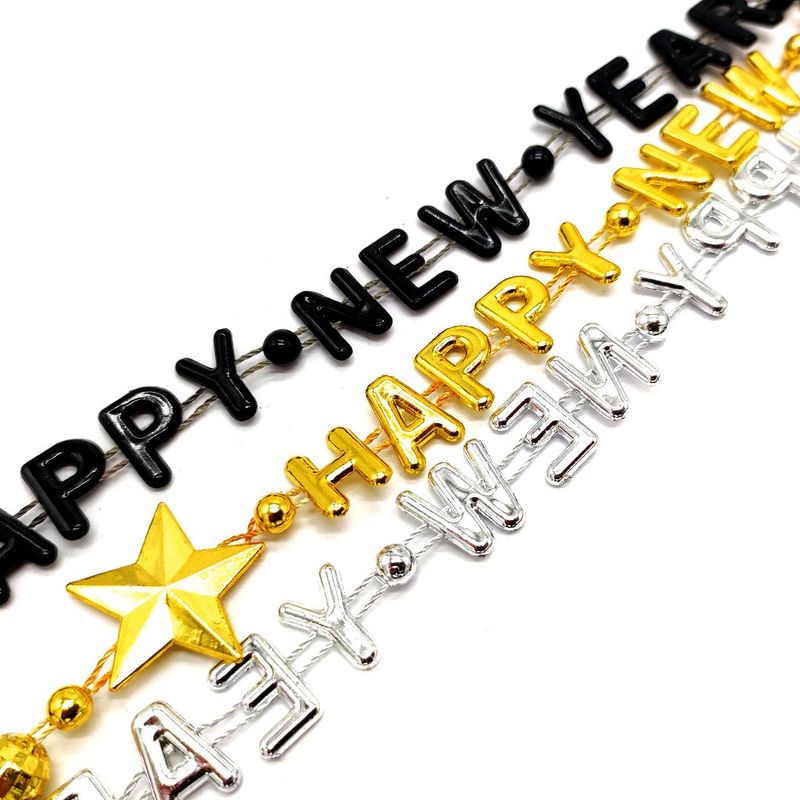 GENERICO - COLLAR BEADS FELIZ AÑO NUEVO 3PCS X1UNI