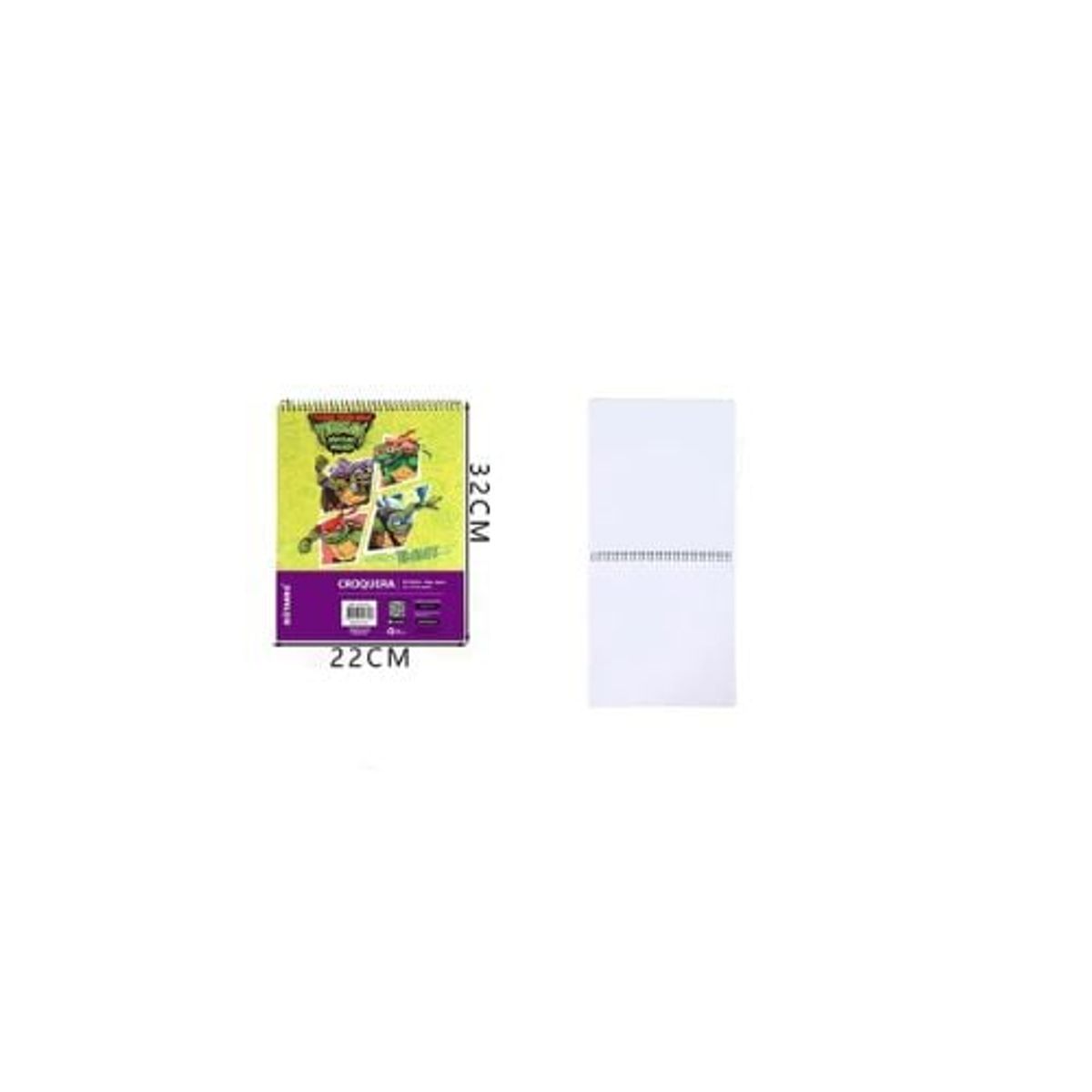 GENERICO - Croquera Tortugas Ninja Verde 32 22 Cm