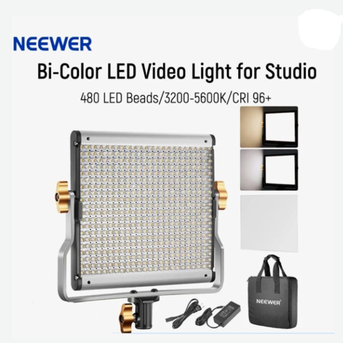 NEEWER - FOCO LED BICOLOR NEEWER NL480 CON FUENTE DE PODER INCLUIDA