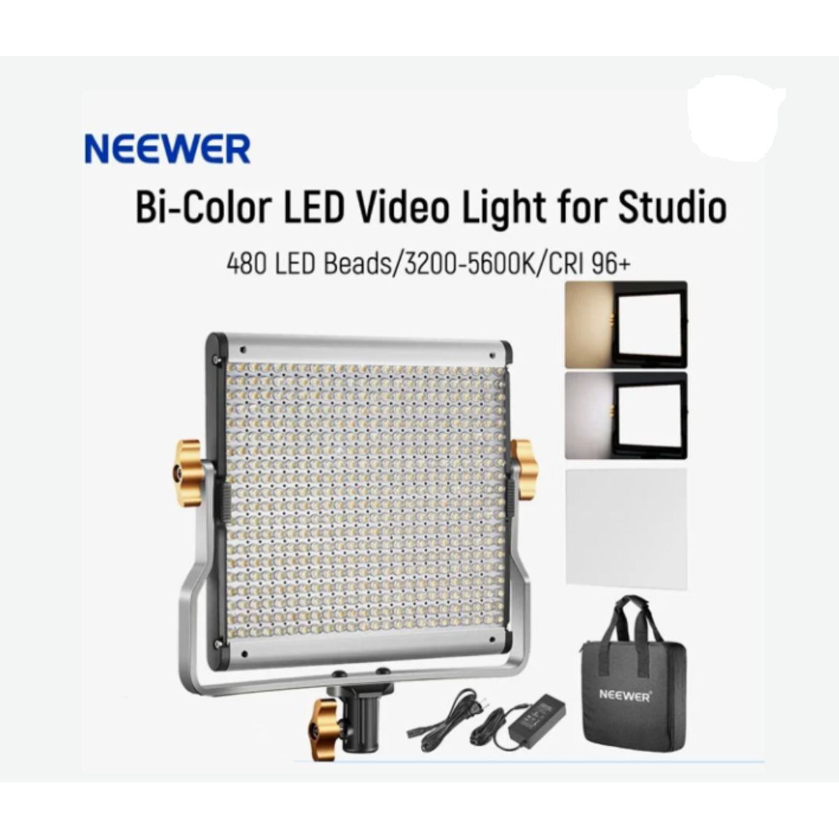 NEEWER - FOCO LED BICOLOR NEEWER NL480 CON FUENTE DE PODER INCLUIDA