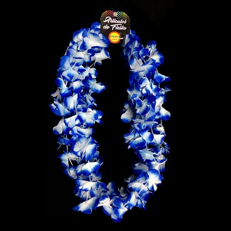 GENERICO - COLLAR FLOR AZULBLANCO X6 UNI