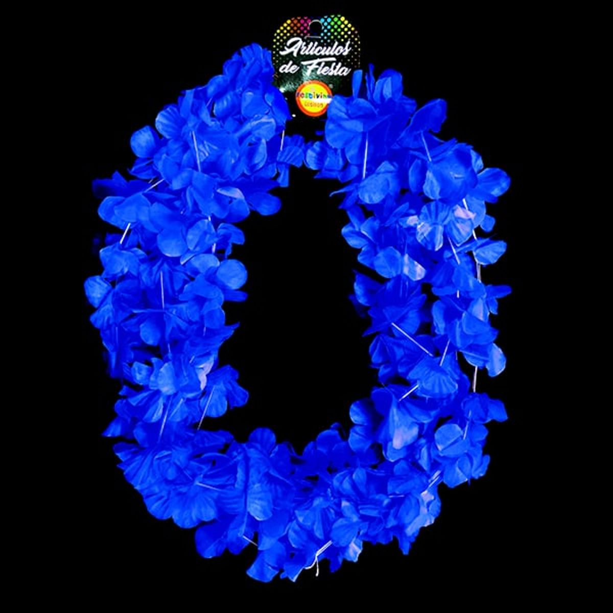 GENERICO - COLLAR FLOR FLUOR AZUL X6 UNI